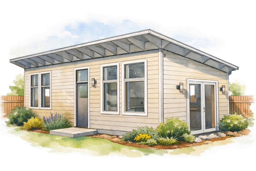 512 sqft adu designed for portland's compact lots